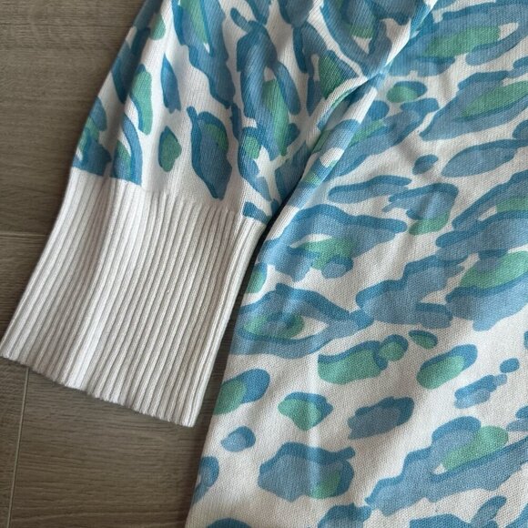 Bob‎ Mackie Cardigan Wearable Art Blue Artsy Wearable Art Boho Resortwear Sz XL - Picture 5 of 10